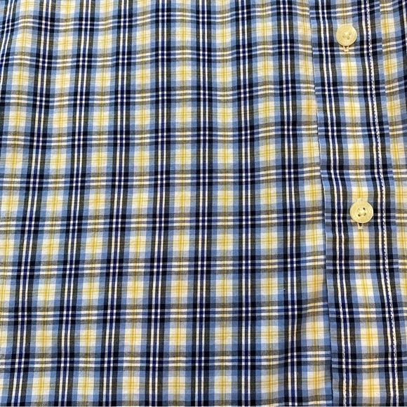 NWT Chaps Blue Yellow Plaid Long Sleeve Button Down L - Picture 4 of 5